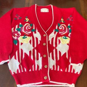 Vintage 80’s Floral knit cardigan